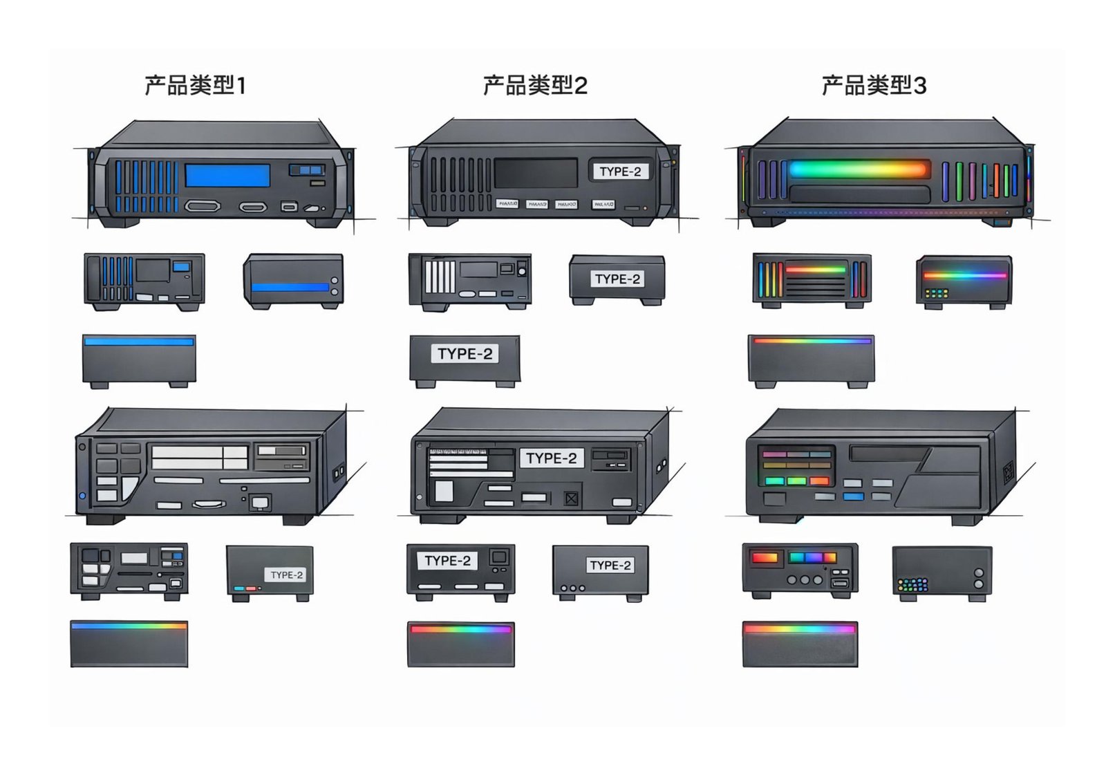 Rendered interrogator hardware from Case Study 1 — custom interrogator series design